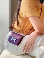 Anemone Purple H Buckle Kangkang Bag Pig Nose Chain Small Women 2023 New Crossbody Mini Lipstick Summer 【OEM】﹊☜