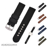 【 Cw】soft And Comfortable Nylon Strap Universal Replacement Canvas Watchband 16Mm 18Mm 20Mm 22Mm 24Mm Waterproof Watch Band