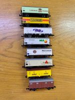 Brand new Fleischmann N Freight Wagons, 8 Wagons, unused condition, no boxes and fully tested.   ใหม่เอี่ยม Fleischmann N Freight Wagons, 8 Wagons, สภาพไม่ได้ใช้, ไม่มีกล่องและผ่านการทดสอบอย่างเต็มที่