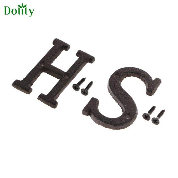 Dolity 2x Cast Iron Creative DIY Door Plate Letter Label Sign Wall Home Decor Lazada PH