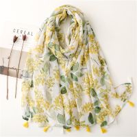 【Miki Xinyuan】2022 FashionInk PaintingTassel Viscose Shawl Strawbufandashijab