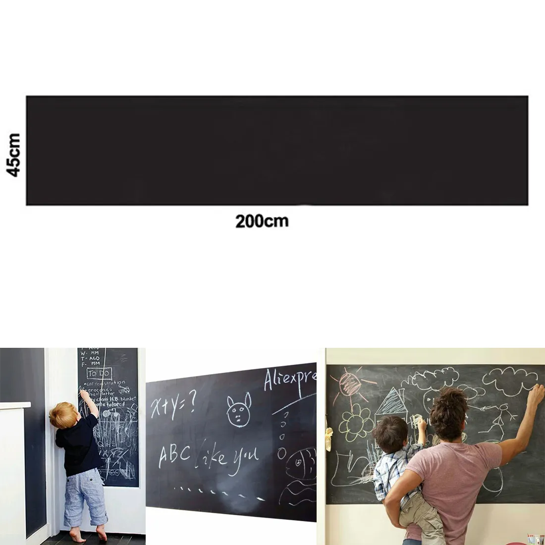 1 PCS Blackboard Stickers Removable Vinyl Draw 45x200cm Erasable Blackboard  Learning Office Notice School Office Supplies | Lazada