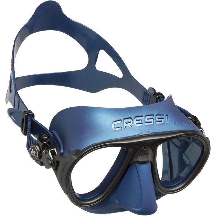 nsbk53eemmt-cressi-calibro-freediving-scuba-หน้ากากดำน้ำตัดหมอกปริมาณต่ำมุมมองกว้างกระจกเทมเปอร์2หน้าต่างเคลือบสำหรับผู้ใหญ่