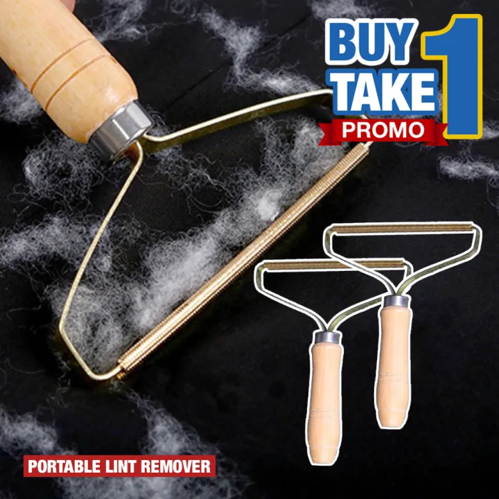 Buy 1 Take 1 Portable Lint Remover for Clothes, Wooden Lint Roller Fabric Shaver  Manual Brush