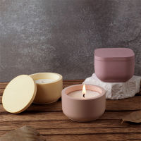 Home Decor Storage Box Crafts Gift With Lid Plaster Silicone Mold Candle Jar Round