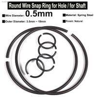 ♠ஐ 20Pcs Wire Diameter φ0.5mm Spring Steel Round Wire Snap Rings for Hole Retainer Circlips for Shaft