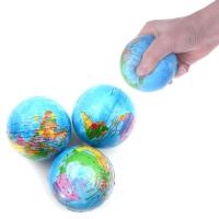 Quans ลูกบอลโฟมบรรเทาความเครียดของแผนที่โลก,ของเล่นลูกบอลโลกขนาด7.6ซม. ใช้เป็นของเล่นบอลต้นปาล์ม
