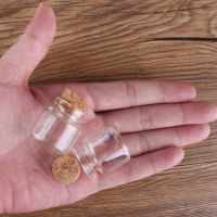 24pcs 30*30*17mm 10ml Mini Glass Wishing Bottles Tiny Jars Vials With Cork Stopper wedding gift