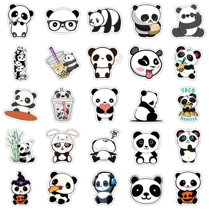 10-30-50pcs-cute-panda-cartoon-animal-stickers-luggage-skateboard-cute-diy-cool-graffiti-waterproof-funny-kid-toy-sticker-decal-stickers-labels