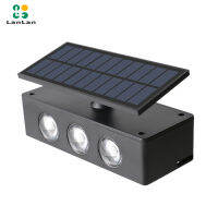 Lanlan Lampu Solar Dinding Led กันน้ำความสว่างสูงขึ้นลงหลอดไฟพลังงานแสงอาทิตย์กลางแจ้งสำหรับลานสวนสนามหญ้าสวนสาธารณะ