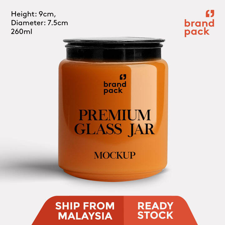 260ml Premium Round Glass jar / Glass Bottle Jar / Jar Kaca / Mason Jar