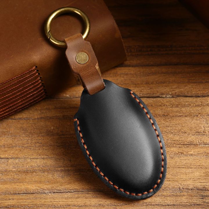 car-key-case-cover-fob-holder-leather-pouch-keychain-accessories-for-nissan-sylphy-bluebird-qashqai-tiida-x-trail-bluebird-shell