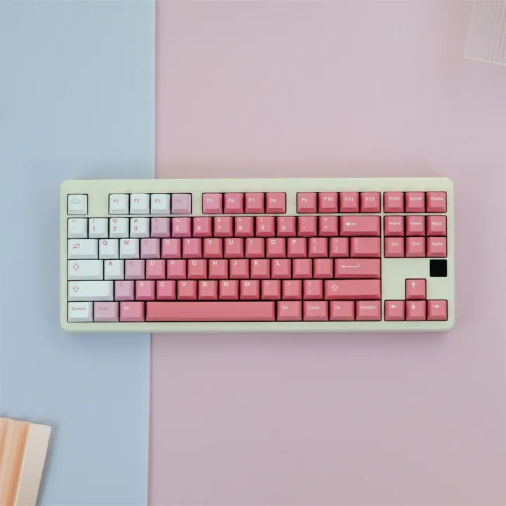 GMK Gradient Pink Keycap Hunk Pink Keycap 129 Keys Cherry Profile PBT ...