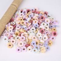 hot【cw】 50PC Multicolor Artificial Flowers for Wedding Decoration Wreath Scrapbooking Gifts Silk Heads