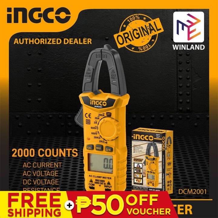 INGCO Digital Clamp Meter Multi Tester DCM2001 *WINLAND* Lazada PH