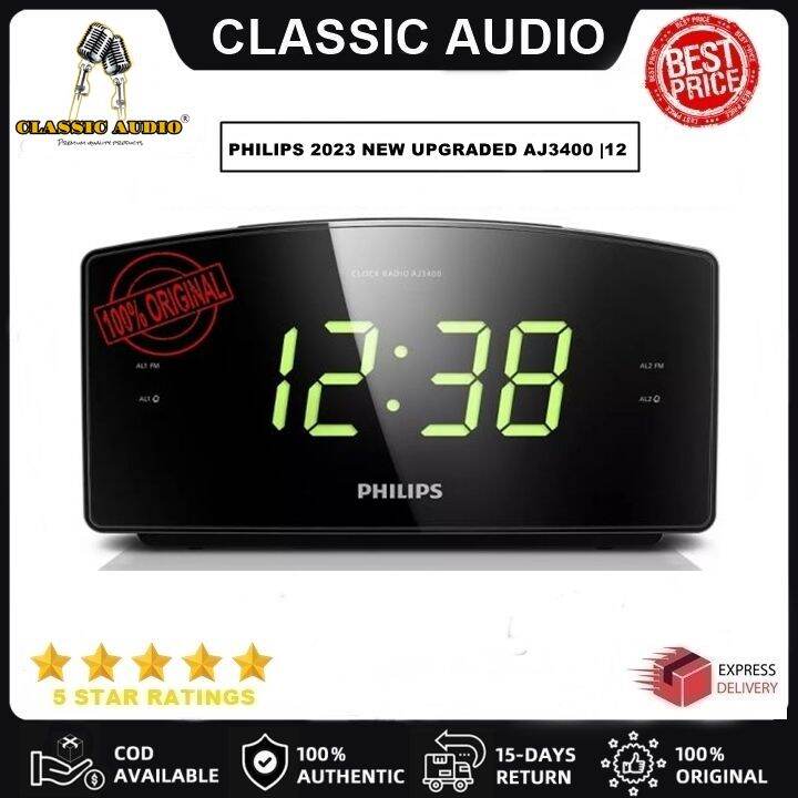 PHILIPS 2023 NEW UPGRADED AJ3400 12 DIGITAL CLOCK RADIO HIGH