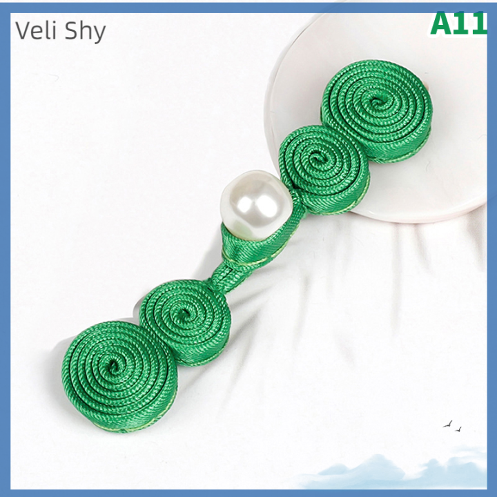 veli-shy-ชุดกี่เพ้ากระดุมมุกปิดปุ่มปมจีน2ชิ้น