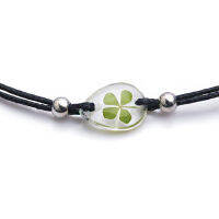 Suvani Jewelry - Stainless Steel Real Irish Four Leaf Clover Good Luck กำไลใบโคลเวอร์ ใบไม้แห่งความโชคดี