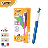 BIC บิ๊ก ปากกา 4 Colours Medium ปากกาลูกลื่น น้ำหมึก4in1 หัวปากกา 1.0 mm. จำนวน 12 ด้าม