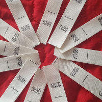 200PCS Beige cotton ribbon cloth print baby double size label 50/56 62/68 74/80 86/92 98/104 110/116 122/128 134/140 146/152 Stickers Labels