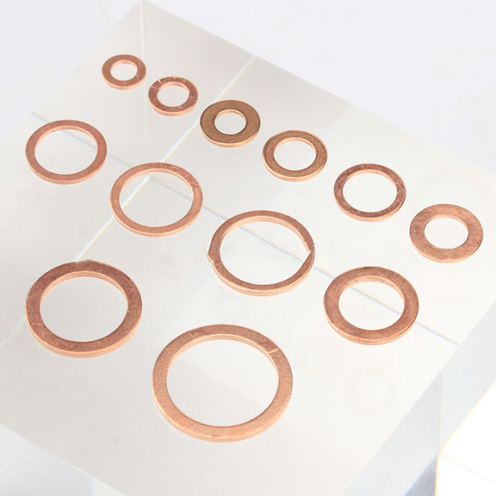 m5ชิ้นแหวนรองกลมแบนขนาด300ชิ้นชุดจัดประเภท-m20ปะเก็นทองแดงพร้อมกับกล่องเก็บของแหวนปิดผนึก
