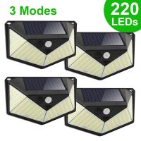 220 Solar LED Light Outdoor Solar Lamp With Motion Sensor Light Waterproof Sunlight Powered Street Lamp for Garden Path Decor