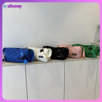 XIHONEY สีทึบทึบ กระเป๋าสะพายไหล่บุนวม เบาะผ้าฝ้ายขนเป็ด จุได้มาก กระเป๋า Crossbody แฟชั่นสำหรับผู้หญิง กระเป๋าโท้ท ฤดูหนาวในฤดูหนาว