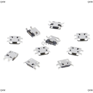 QVW 10 chiếc ổ cắm cổng kết nối giắc cắm sạc cái 5 chân loại B Micro USB