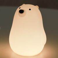 LED Night Lamp Kawaii Bear Touch Sensor Cat Silicone Animal Lantern Bedside Bedroom Decorative Light for Kid Baby Gift Dropship Night Lights