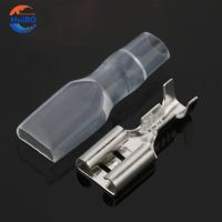 100Sets(200pcs) Female Spade Connector 6.3 Crimp Terminal with Insulating Sleeves For Terminals 6.3mm