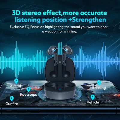 ↂ QCY G1 Gaming Earbuds 45ms Low Latency Headphone Stereo Sound Positioning TWS V5.2 Bluetooth Earphone 4 Mic ENC Wireless Headset