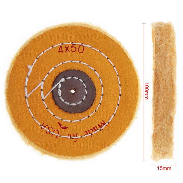 chgimposs-4นิ้วผ้าล้อสำหรับขัดเจียล้อผ้าฝ้ายขัดเครื่องบดที่ขัดให้เงาแผ่นผ้าฝ้ายสำหรับขัดโลหะรถขัด