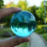 Sea Blue Asian Rare Natural Quartz Magic K9 Crystal Healing Ball Decor Sphere 40/50/60mm Without Stand