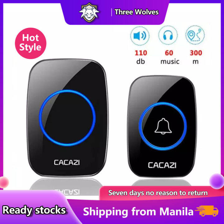 [Ready Stock] HOT CACAZI A10 Intelligent Small AC 100240V Wireless Doorbell Waterproof 300M