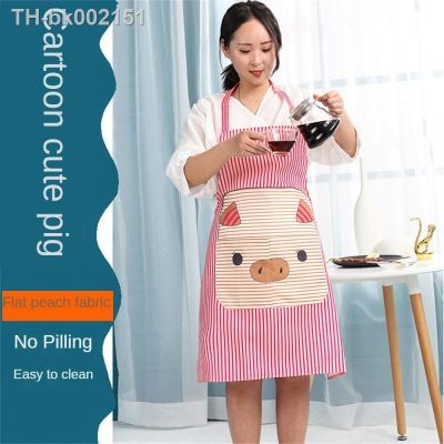 ☬✖ Household Hand-wiping Apron Oil Proof Home Cleaning Kitchen Antifouling Apron Korean Fashion Piggy Apron Kitchen Accessories