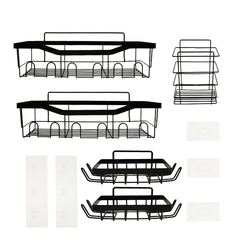 No Drilling Shower Caddy Space Saving Bathroom Organizer Waterproof Shower Shelves Shower Caddy No Drilling Shower Shelves Waterproof Bathroom Organizer Adhesive Shower Rack with Soap Holder Toothbrush Holder