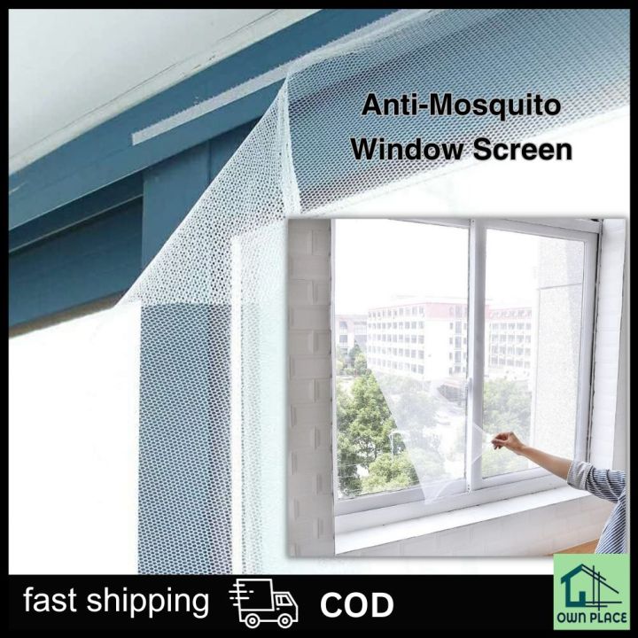 OwnPlace Anti-Mosquito Window Screen White Window Mesh Screen Self ...