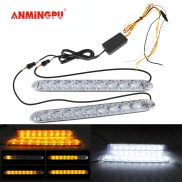 ANMINGPU 2Pcs Dual Color Led Daytime Running Lights Waterproof Flexible