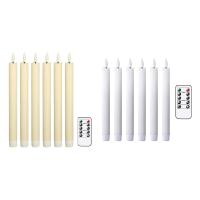 Flameless Taper Candles LED Electronic Long Rod Candle Light with 10-Key Remote Timer, Battery Operated LED Candlesticks Window Candles A