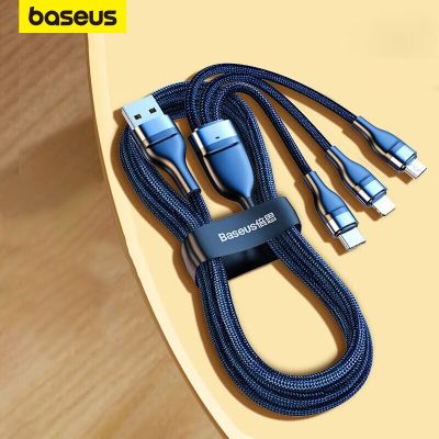 Baseus PD66W 3 in 1 Type C Micro USB Lightning Cable for iPhone 13 12 Pro 11 XR Charger Data Cable for Huawei Samsung Xiaomi Cables  Converters