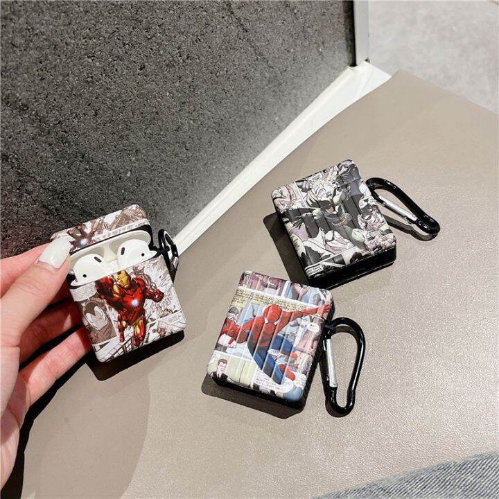 เคสหูฟังบลูทูธไร้สาย-ลายการ์ตูน-spiderman-iron-man-batman-สําหรับ-airpods-1-2nd-3-airpodspro-generation