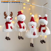 [Timmo House] คริสต์มาสตุ๊กตาผ้าตุ๊กตาซานตาคลอส Snowman Elk แขวนจี้ Merry Christmas Tree ตกแต่งบ้าน Xmas Ornaments