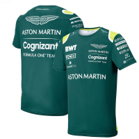2023-Summer New Aston Martin T-Shirts F1 Formula One Team Racing Car 3D Print Mens Short Sleeve T-Shirt Female Size Large Top Parts Clothes