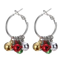 Christmas Bell Hoop Earrings - Hypoallergenic Christmas Jewelry Gift for Women Girls Cute Festive Earring Including Red Green White Yellow Jingle Bell Dangle