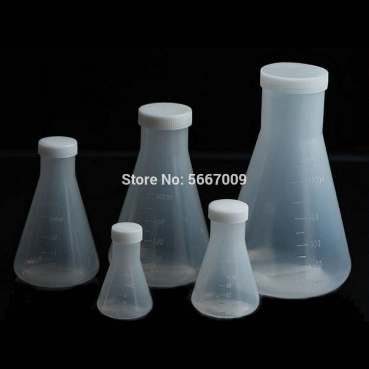 50ml to 1000ml Lab Plastic erlenmeyer flask conical container bottle