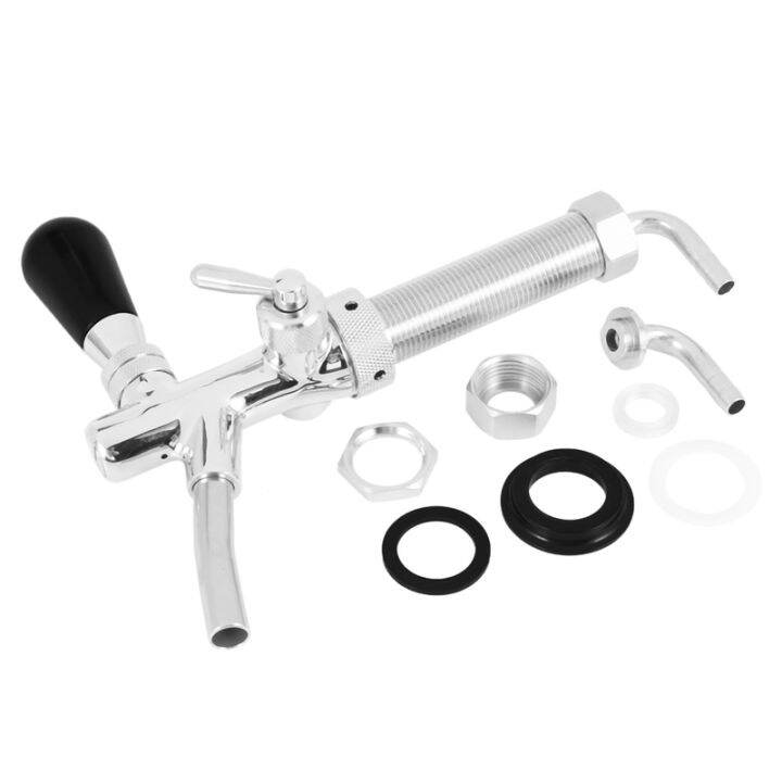 Adjustable Flow Control Chrome Draft Beer Faucet Tap G5/8 Shank Long