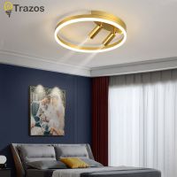 TRAZOS ไฟเพดานห้องนอนที่ทันสมัยแบบเรียบง่ายหรูหราบางเฉียบโคมไฟห้องนั่งเล่นไฟ Led ห้องเด็กนอร์ดิกที่สร้างสรรค์