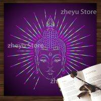 Corinada Colorful Buddha Light Square Tablecloth Divination Decoration Tapestry Tarot Game Mat Home 85x85cm