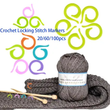 100 PCS Crochet Stitch Markers, Colorful Locking Stitch Markers