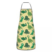 Cute Dinosaurs Pattern Apron for Men Women Cartoon Jurassic Adult Kitchen Chef Bib Tablier Cuisine Cooking Baking Gardening